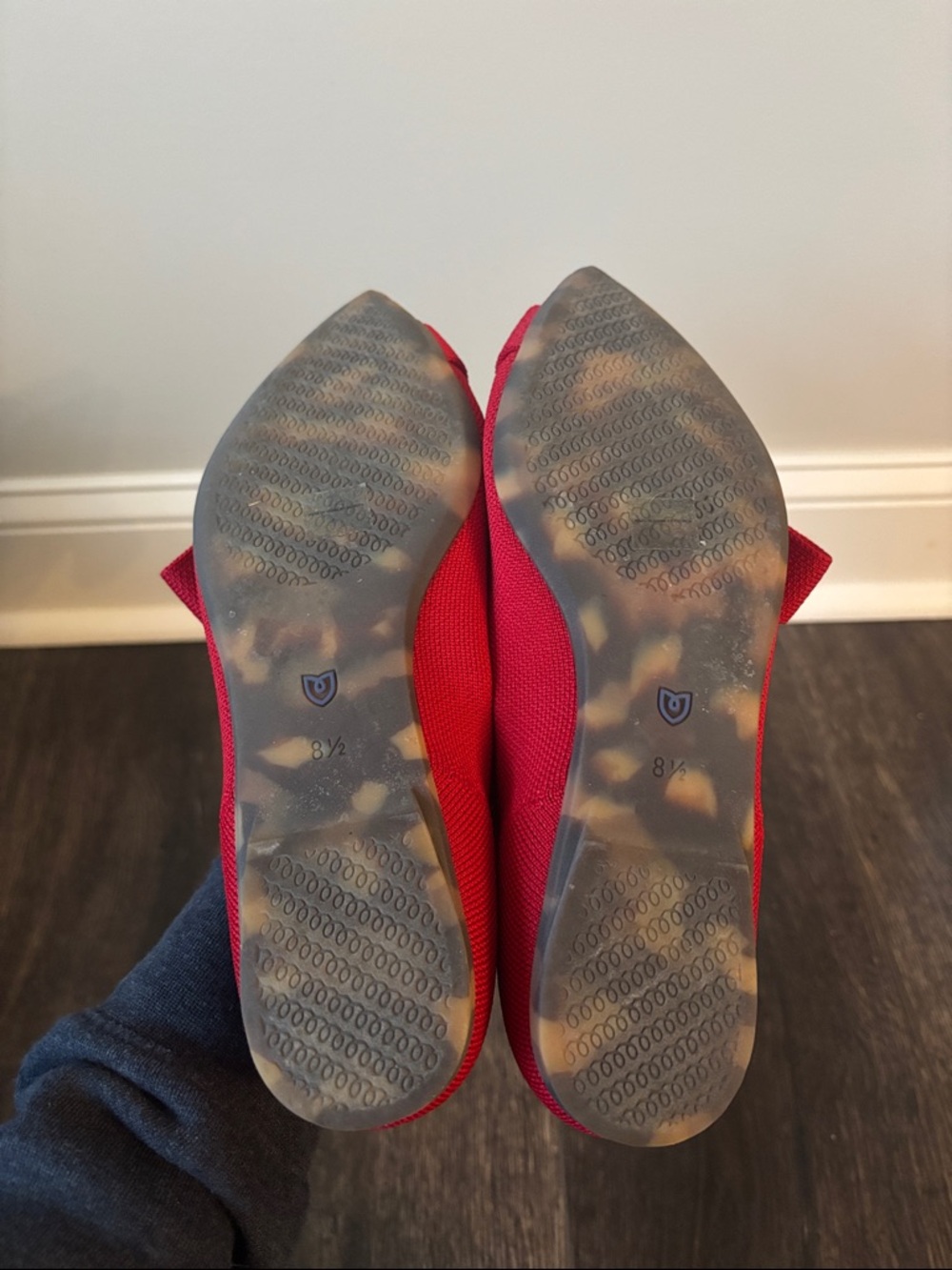 Rothy's Red Pointed Bow Flats - Picture 5 of 12
